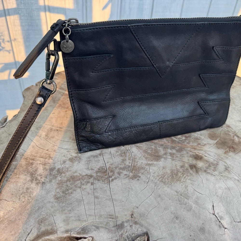 Lucky Brand Black Aztec Wristlet